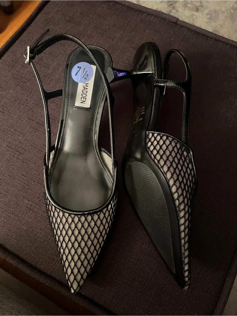 Steve Madden Mesh Kitten Heel Slingbacks